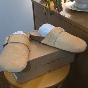 Matisse Beige Slip-On Mules with Buckle